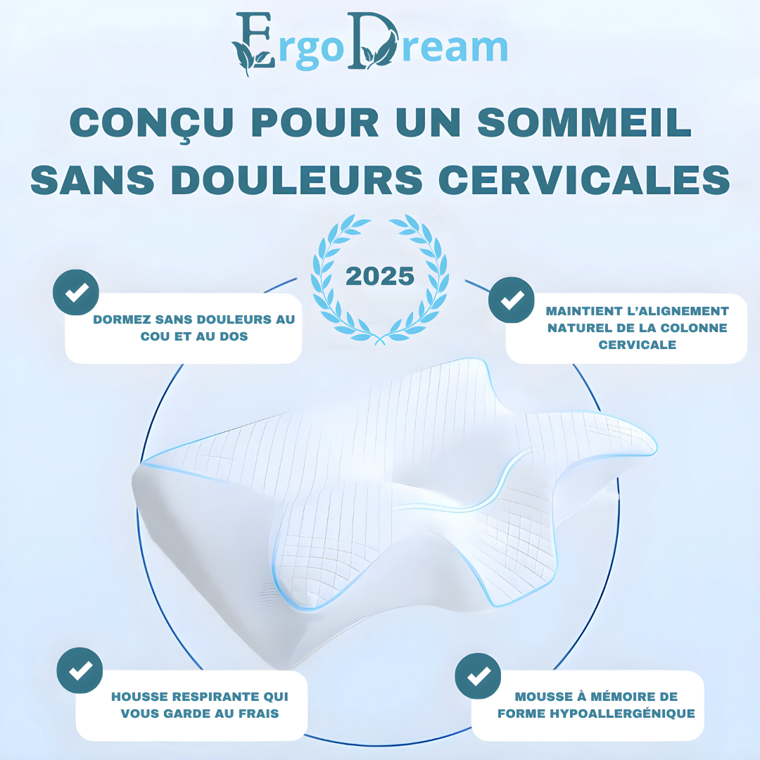 ErgoDream™ - Oreiller à Mémoire De Forme